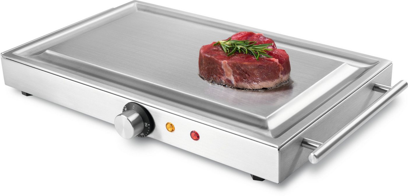 Techinox Elektrogrill Teppinox M1500 (Elektrogrill / Teppanyaki), 1500 W, bis 250°, Multifunktionsrinne, Edelstahl, tragbar von Techinox