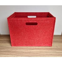 Filzkorb Rot Für Garderobe Aus Wollfilz Maßanfertigung Filzbox Regalbox Aufbewahrungsbox Nach Maß von formwerdung
