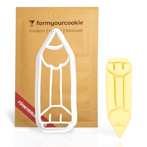 Ausstecher Stift Schulanfang Schulstart Ausstechform Bleistift Geometrie Zeichnen Schreiben Schulanfänger Geschenk Keksstempel Keksform FORMYOURCOOKIE von formyourcookie