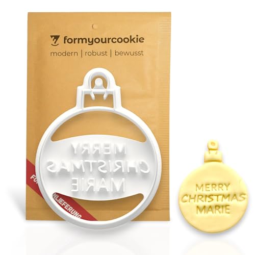 Personalisierte Weihnachts Ausstecher "Merry Christmas ..." Name personalisierbar Ausstecher Weihnachtskugel mit WUNSCH-Text Plätzchen Keksstempel Keksausstecher Geschenk Nikolaus FORMYOURCOOKIE Personalisierte Weihnachts Ausstecher "Merry Christmas ..." Name personalisierbar Ausstecher Weihnachtskugel mit WUNSCH-Text Plätzchen Keksstempel Keksausstecher Geschenk Nikolaus FORMYOURCOOKIE von formyourcookie