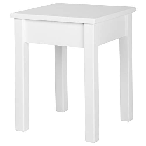 fornera f36 Massivholz Hocker Tritthocker Beistelltisch (Kernbuche weiß lackiert, 35x35x45 (LxBxH) Füße 4x4 cm) von fornera