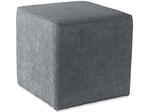 fornera f66 Cube Sitzwürfel Polsterwürfel Polsterhocker Sitzpouf Pouf Hocker Fußhocker Sitzbank Hocker Stoffhocker, viele Farben, hochwertige Polsterung, Kunststofffüße (Titan Grey) von fornera