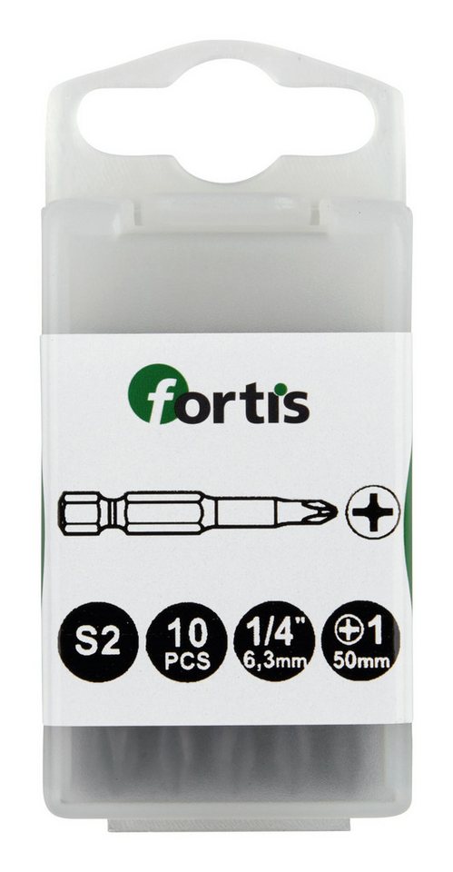 fortis Kreuzschlitz-Bit, 10 Stück, Bit 1/4 für Kreuzschlitz-Schrauben, DIN3126 E6,3 PH 3 x 50 mm a" von fortis