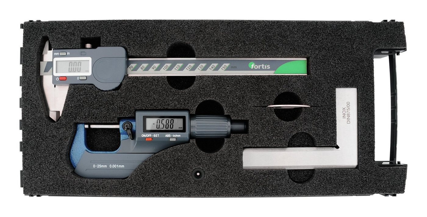 fortis Messschieber, Messzeug-Satz 3-teilig digital von fortis