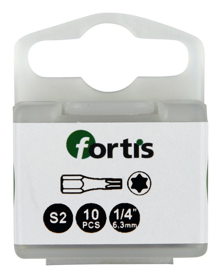 fortis Torx-Bit, 10 Stück, Bit 1/4 für Innen-TORX-Schrauben DIN3126 C6,3 TX15 x 25 mm Torsion" von fortis