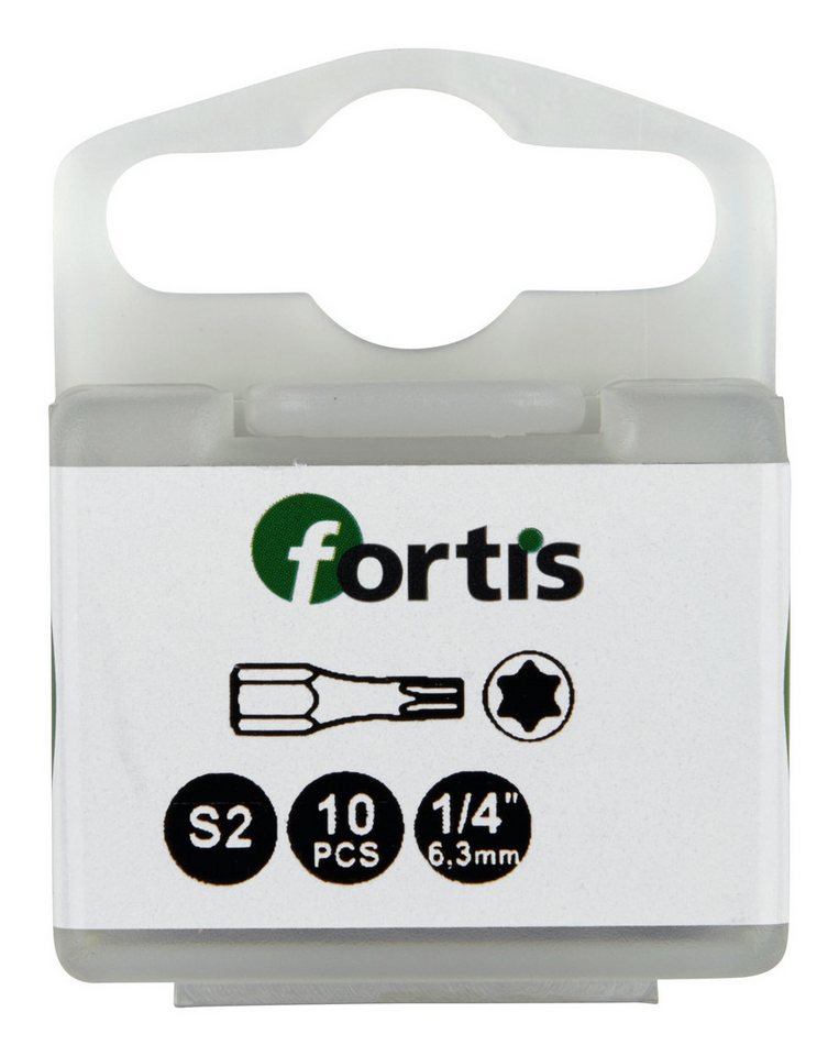 fortis Torx-Bit, 10 Stück, Bit 1/4 für Innen-TORX-Schrauben DIN3126 C6,3 TX25 x 25 mm Torsion" von fortis