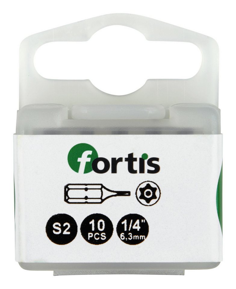 fortis Torx-Bit, 10 Stück, Bit 1/4 für InnenBO-Schrauben DIN3126 C6,3 TX20 x 25 mm mit Bohrung" von fortis