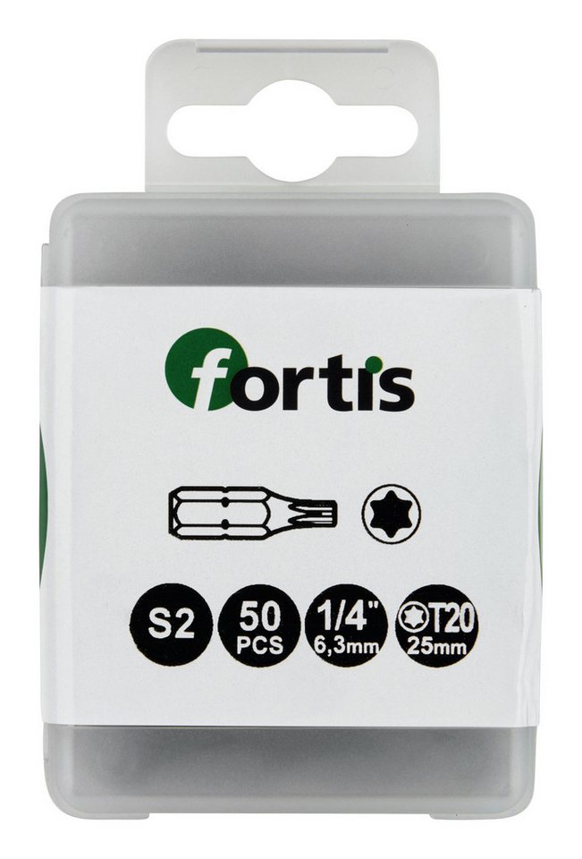 fortis Torx-Bit, Bit 1/4 für Innen-TORX-Schrauben DIN3126 C6,3 TX20 50er Pack" von fortis