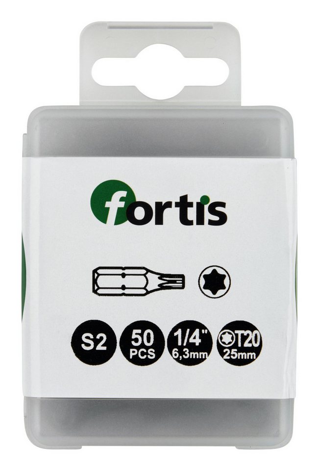 fortis Torx-Bit, Bit 1/4 für Innen-TORX-Schrauben DIN3126 C6,3 TX30 50er Pack" von fortis
