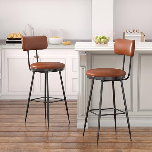 fortuna Lai Barhocker 2er Set, Barstuhl mit Rückenlehne Fußstütze, Küchenstuhl Bistrohocker Design Hocker, gut Gepolstert, PU, Braun fortuna Lai Barhocker 2er Set, Barstuhl mit Rückenlehne Fußstütze, Küchenstuhl Bistrohocker Design Hocker, gut Gepolstert, PU, Braun von fortuna Lai