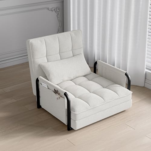 fortuna Lai Einzelsessel mit Schlaffunktion, 5-Fach Verstellbarer Bodenstuhl aus Bouclé-Stoff, Klappsofa für Wohnzimmer & Gästezimmer, Schlafsessel/Sofabett, Beige fortuna Lai Einzelsessel mit Schlaffunktion, 5-Fach Verstellbarer Bodenstuhl aus Bouclé-Stoff, Klappsofa für Wohnzimmer & Gästezimmer, Schlafsessel/Sofabett, Beige von fortuna Lai