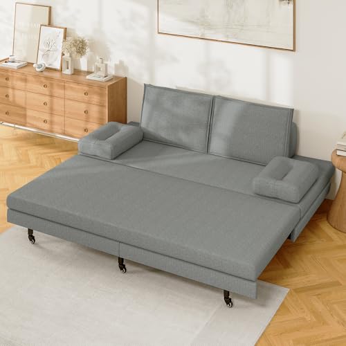 fortuna Lai Verstellbares Schlafsofa, 180x200 cm, Faltbar & Erweiterbar, aus Leinenstoff mit robustem Metallrahmen, für Wohnzimmer und Gästezimmer von fortuna Lai