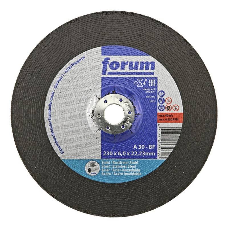 forum® Schruppscheibe, Ø 230 mm, Stahl/INOX 230 x 6 mm, T42 gekröpft von forum®