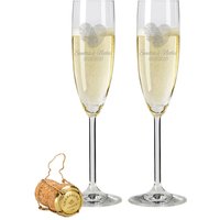 2 Leonardo Hochzeit Sektgläser Mit Gravur Im "Fingerprint" Motiv, Namen Und Datum Des Brautpaars Graviert, Personalisiertes Geschenk von foryou24