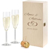 2 Leonardo Sektgläser in Geschenkbox Mit Gravur Des Namens Zur Hochzeit Motiv "Paar" Sekt-Glas Graviert Geschenkidee von foryou24