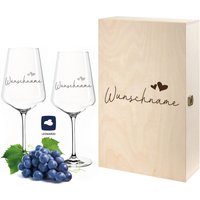 2 Leonardo Weingläser Mit Gravur in Vintage-Holzbox Wunschname Geschenkidee Zur Hochzeit 2 Leonardo Weingläser Mit Gravur in Vintage-Holzbox Wunschname Geschenkidee Zur Hochzeit von foryou24