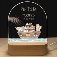 Baby Nachtlicht Personalisiert Arche | Taufgeschenk Babygeschenk Geburt Regenbogen Nachtlampe Geschenk von foryou24
