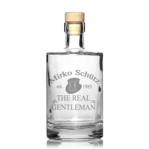 FORYOU24 Edle Whiskeykaraffe mit Gravur Gentleman Whisky-Flasche graviert Vatertag Geburtstag Geschenkidee von FORYOU24