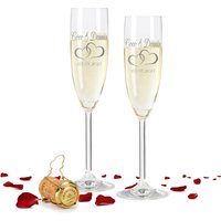Hochzeit Sektgläser Mit Gravur, Namen Und Datum Des Brautpaars Im Motiv "Paar" Gläser Von Leonardo, Geschenkidee Oder Zur Dekoration von foryou24