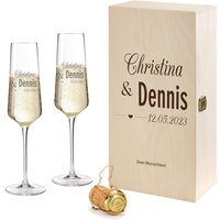 Hochzeitsgeschenk | 2 Leonardo Sektgläser Als Geschenk Für Brautpaar Mit Gravur Des Namens Zur Hochzeit Personalisierte Geschenkidee von foryou24