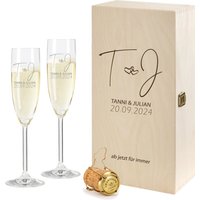 Hochzeitsgeschenk | 2 Leonardo Sektgläser Als Geschenk Für Brautpaar Mit Gravur Des Namens Zur Hochzeit Personalisierte Geschenkidee von foryou24