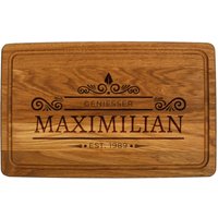 Holz Schneidebrett Dunkel Mit Personalisierter Gravur Motiv 04 - Graviert Deinem Wunschnamen Geschenkidee Zum Geburtstag von foryou24