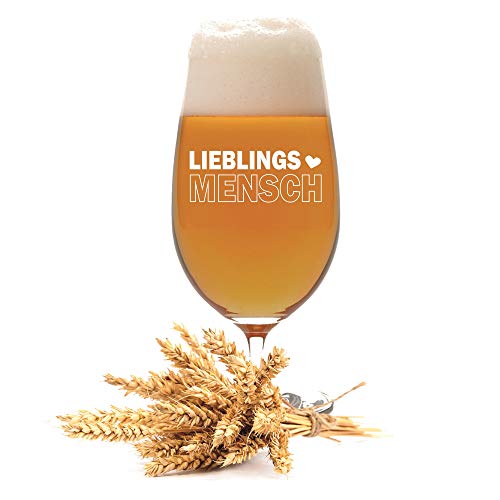 FORYOU24 Leonardo Pilstulpe mit Gravur Motiv Lieblingsmensch - Geschenkidee Bierglas graviert Vatertag von FORYOU24