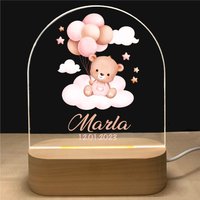 Nachtlicht Personalisiert Baloon | Babygeschenk Geburt Baby Regenbogen Nachtlampe Geschenk von foryou24