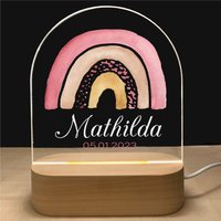 Nachtlicht Personalisiert Boho Rainbow | Babygeschenk Geburt Baby Regenbogen Nachtlampe Geschenk Nachtlicht Personalisiert Boho Rainbow | Babygeschenk Geburt Baby Regenbogen Nachtlampe Geschenk von foryou24