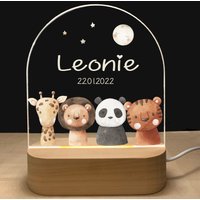 Nachtlicht Personalisiert Buddys | Babygeschenk Geburt Baby Regenbogen Nachtlampe Geschenk von foryou24