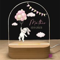 Nachtlicht Personalisiert Fly | Babygeschenk Geburt Baby Regenbogen Nachtlampe Geschenk von foryou24