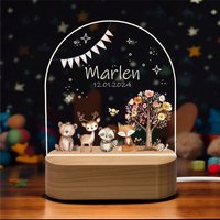 Nachtlicht Personalisiert Woodies Tree | Babygeschenk Geburt Baby Regenbogen Nachtlampe Geschenk Nachtlicht Personalisiert Woodies Tree | Babygeschenk Geburt Baby Regenbogen Nachtlampe Geschenk von foryou24