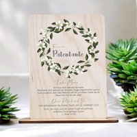 Patenbrief Zur Taufe Für Taufpaten Aus Holz - Kranz Personalisiertes Geschenk Vom Täufling Den Paten Patentante Patenonkel von foryou24