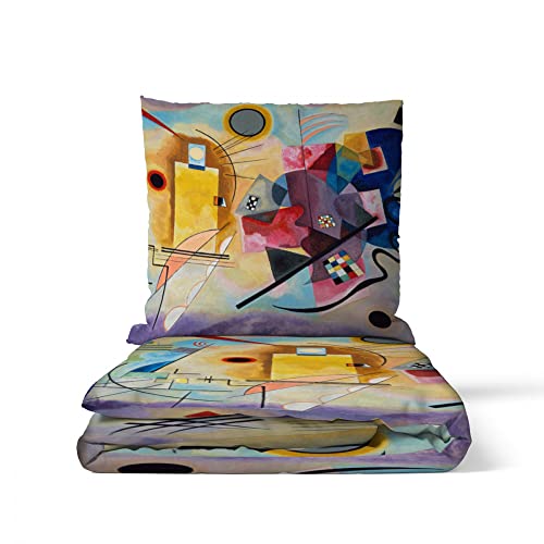 fotobar.de Motivbettwäsche Kandinsky - Gelb, rot und blau Baumwolle Größe 135 x 200 cm + 80 x 80 cm von fotobar.de