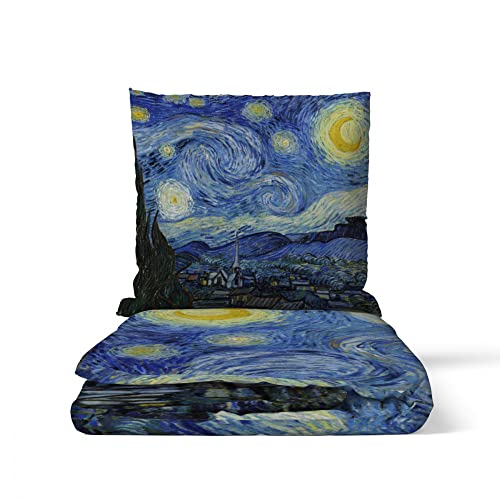 fotobar.de Motivbettwäsche Van Gogh - Sternennacht Mikrofaser Größe 135 x 200 cm + 80 x 80 cm von fotobar.de