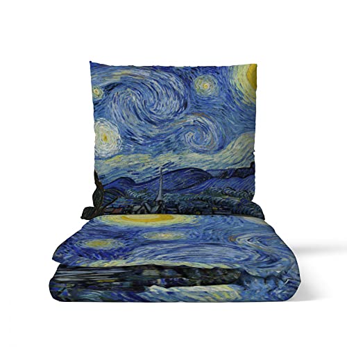 fotobar.de Motivbettwäsche Van Gogh - Sternennnacht Baumwolle Größe 135 x 200 cm + 80 x 80 cm von fotobar.de