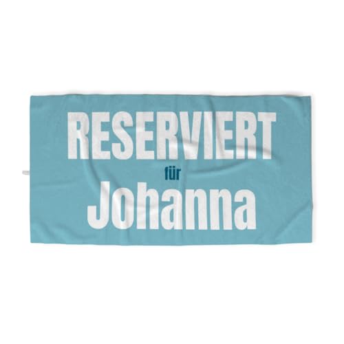 fotobar Handtuch Reserviert für mit Namen personalisierbar - personalisiertes Namenshandtuch - witziges Handtuch mit Namen und Spruch - Reserviert blau von fotobar