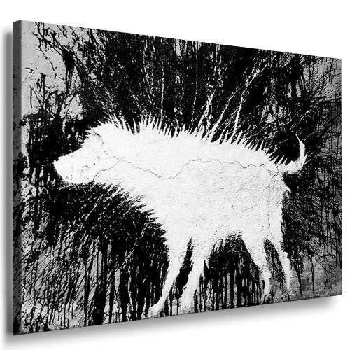 Banksy Druck auf leinwand Wet Dog, Graffiti - Bild 80x60x2cm k. Poster ! von fotoleinwand24