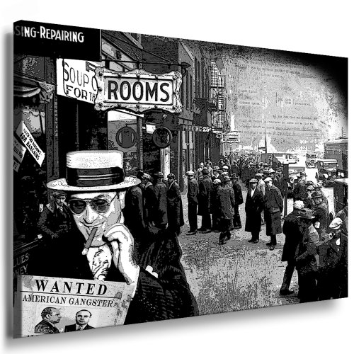 Bild auf Leinwand Al Capone (American Gangster) Bild - 100x70cm k. Poster ! Bild fertig auf Keilrahmen ! Pop Art Bilder Wandbilder, Kunstdrucke und Gemälde/Bilder zur Dekoration - Deko von fotoleinwand24