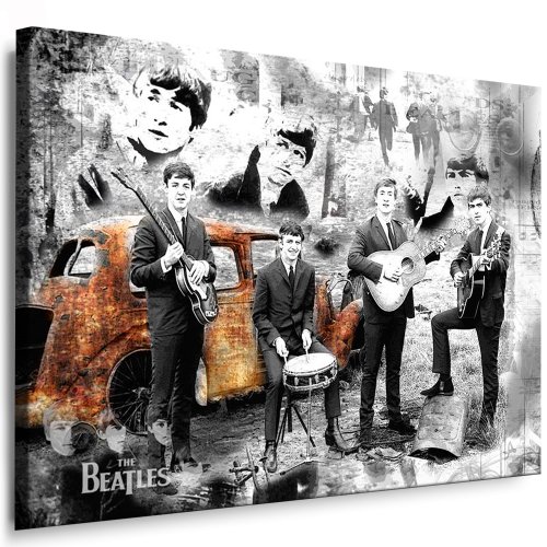 Bild auf Leinwand Beatles Lennon - Bild 100x70cm k. Poster ! Bild fertig auf Keilrahmen - Pop Art Gemälde Kunstdrucke, Wandbilder - Bilder zur Dekoration - Deko. Musik Stars Kunstdrucke von fotoleinwand24