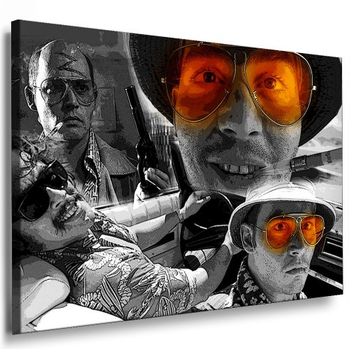 Fear and Loathing In Las Vegas Leinwand Bild 100x70cm - Leinwandbild fertig auf Keilrahmen - Kunstdrucke, Leinwandbilder, Wandbilder, Poster, Gemälde, Pop Art Deko Kunst Bilder von fotoleinwand24