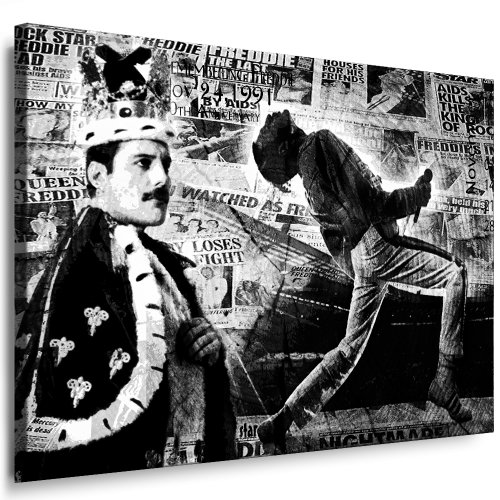 Freddie Mercury - Queen Leinwandbild Bild fertig auf Keilrahmen ! Pop Art Gemälde Kunstdrucke, Wandbilder - Bilder zur Dekoration - Deko. Musik Stars Kunstdrucke von fotoleinwand24