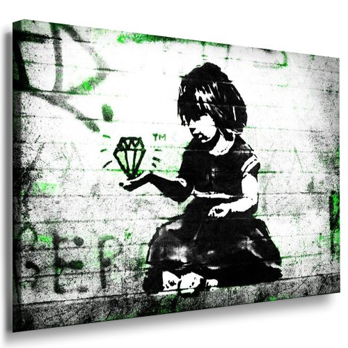 Graffiti Street Art Banksy Nr.4772 Leinwand Bild 100x70cm / Leinwandbild fertig auf Keilrahmen/Kunstdrucke, Leinwandbilder, Wandbilder, Poster, Gemälde, Pop Art Deko Kunst Bilder von fotoleinwand24