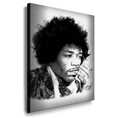 Jimi Hendrix Bild auf Leinwand 100x70cm k. Poster - Bild fertig auf Keilrahmen ! Pop Art Gemälde Kunstdrucke, Wandbilder l Bilder zur Dekoration - Deko. Musik Stars Kunstdrucke von fotoleinwand24