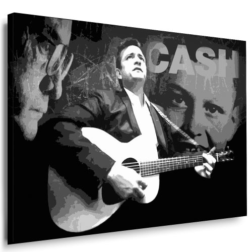 Johnny Cash Leinwand Bild fertig auf Keilrahmen ! Pop Art Gemälde Kunstdrucke, Wandbilder, Bilder zur Dekoration - Deko. Musik Stars Kunstdrucke von fotoleinwand24