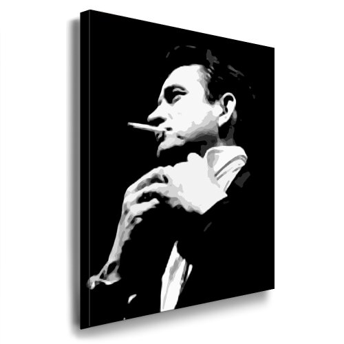 Johnny Cash Leinwand Bild fertig auf Keilrahmen ! Pop Art Gemälde Kunstdrucke, Wandbilder, Bilder zur Dekoration - Deko. Musik Stars Kunstdrucke von fotoleinwand24