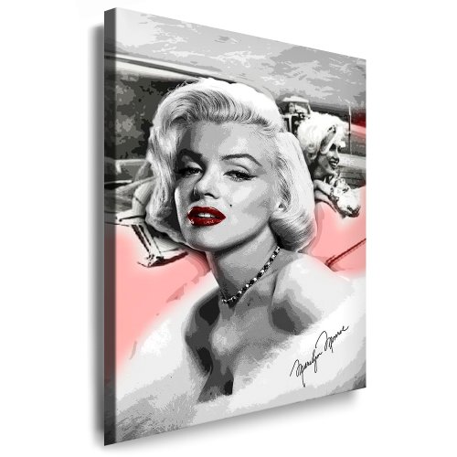 Kunst auf Leinwand - Marilyn Monroe Bild - 100x70cm k. Poster/Bild fertig auf Keilrahmen ! Pop Art Gemälde Kunstdrucke, Wandbilder, Bilder zur Dekoration - Deko. Film/Movie/Tv Stars Kunstdrucke von fotoleinwand24