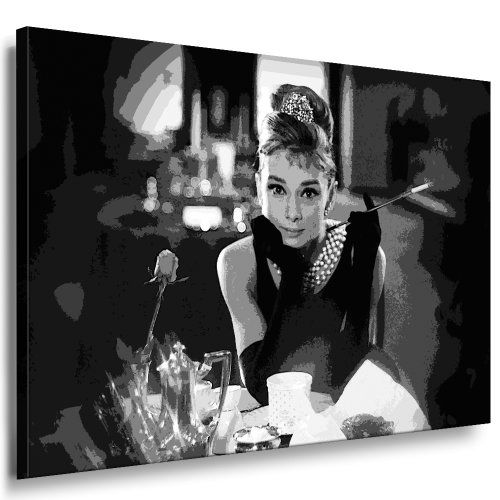 Kunstdruck "Audrey Hepburn" / Bild 100x70cm / Leinwandbild fertig auf Keilrahmen/Leinwandbilder, Wandbilder, Poster, Pop Art Gemälde, Kunst - Deko Bilder von fotoleinwand24