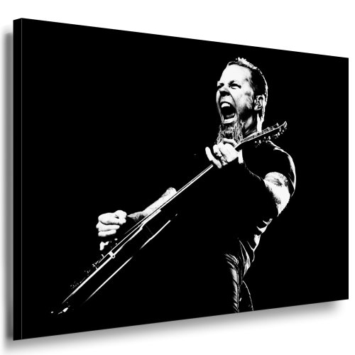 Kunstdruck "Metallica - James Hetfield" / Bild 100x70cm / Leinwandbild fertig auf Keilrahmen/Leinwandbilder, Wandbilder, Poster, Pop Art Gemälde, Kunst - Deko Bilder von fotoleinwand24