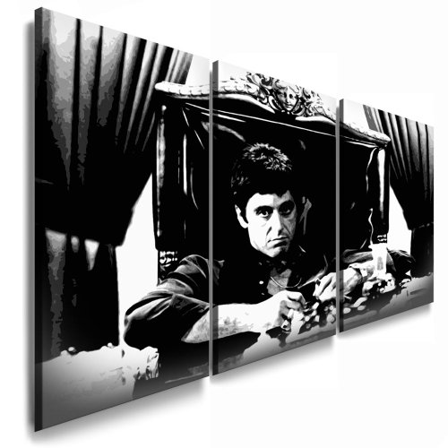 Scarface - Al Pacino Leinwand Bild fertig auf Keilrahmen ! Pop Art Gemälde Kunstdrucke, Wandbilder, Bilder zur Dekoration - Deko. Film/Movie/Tv Stars Kunstdrucke von fotoleinwand24